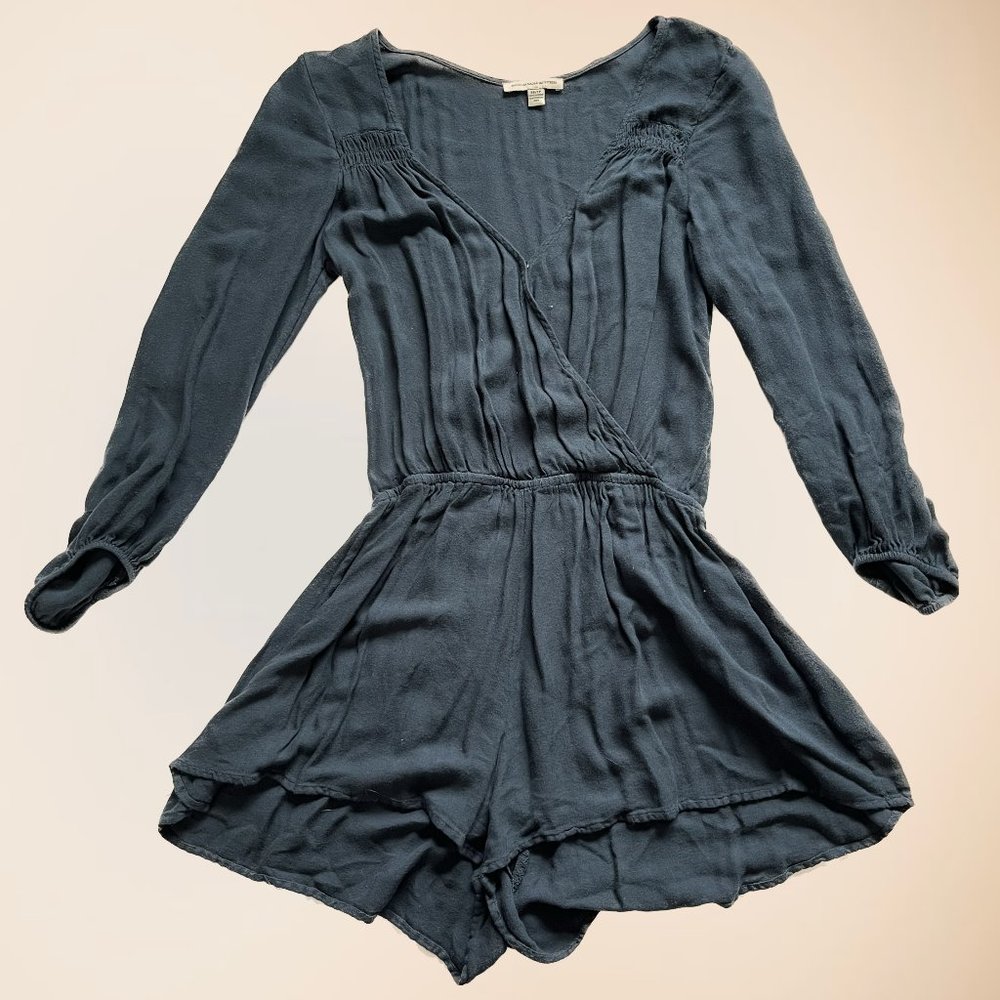Navy Long Sleeve Romper